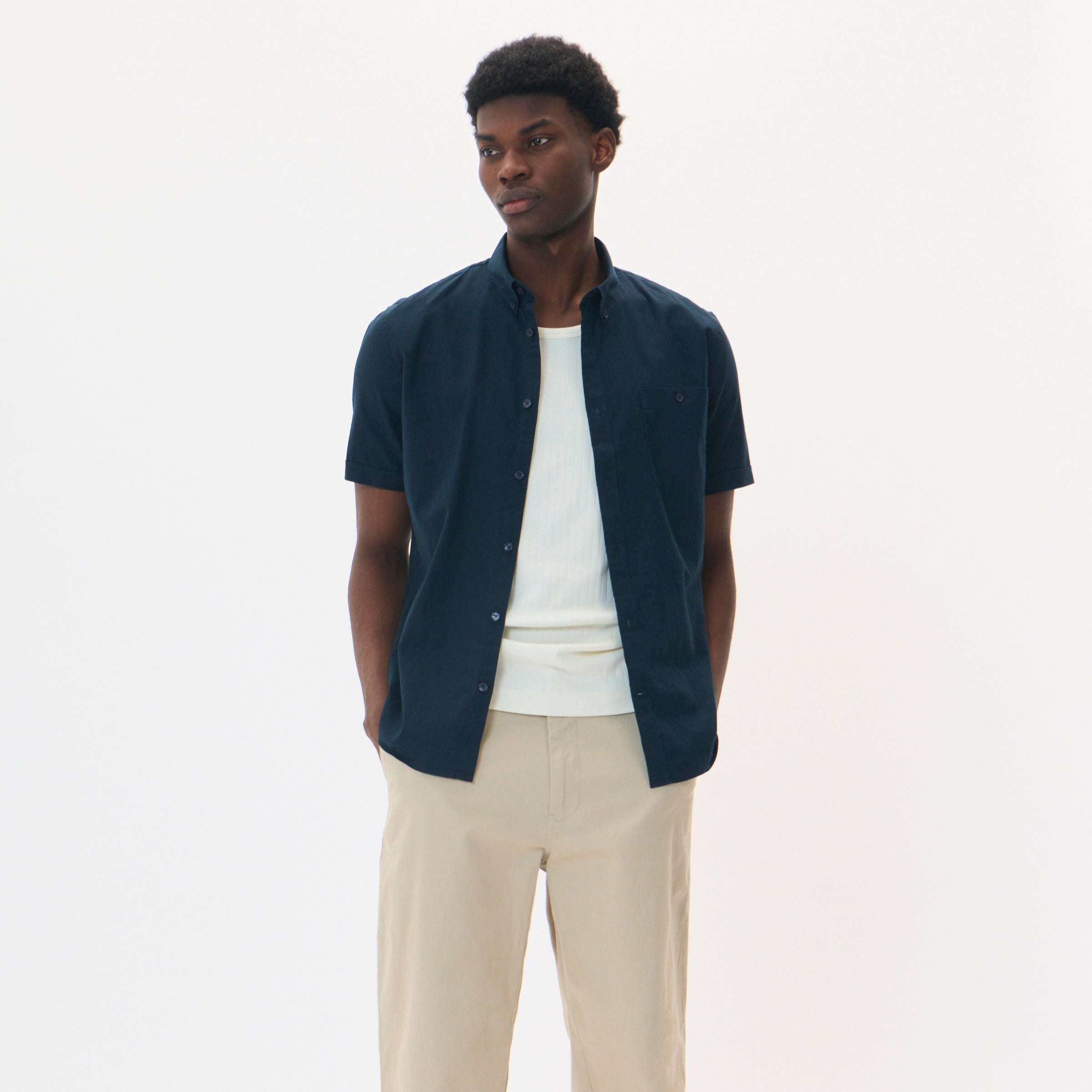 Matinique Linen Shirt Navy