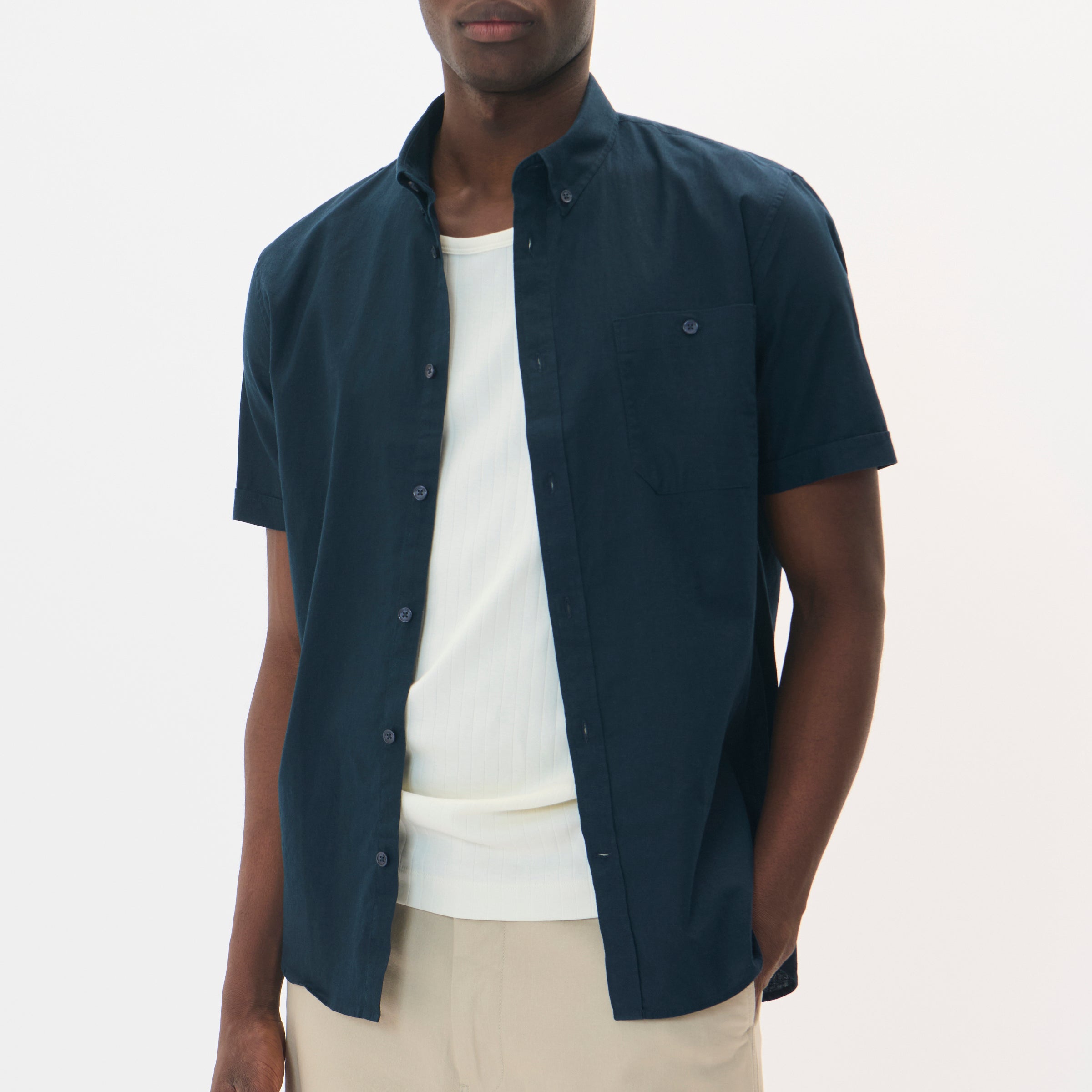 Matinique Linen Shirt Navy