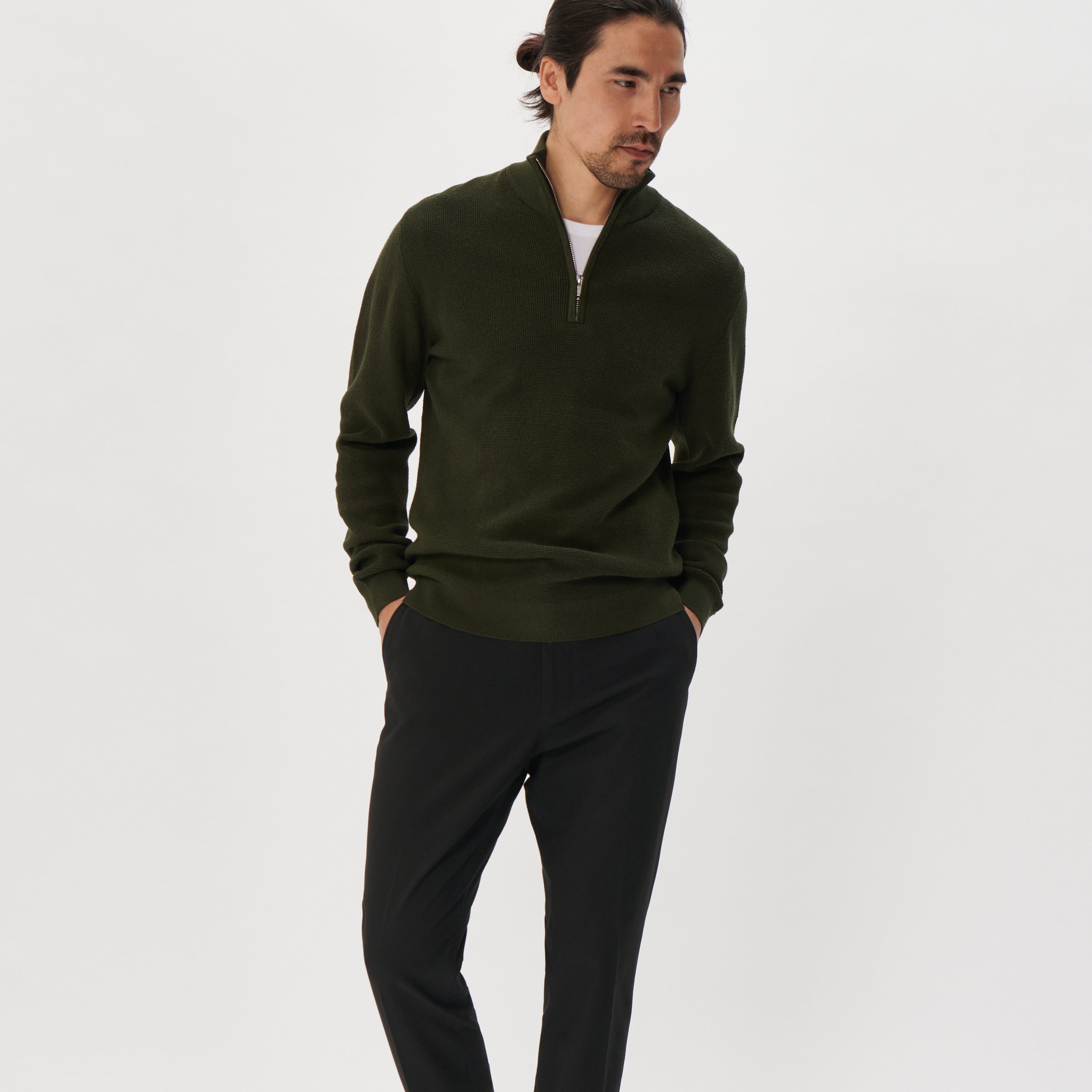 Matinique Lagoon Textured Knit Sweater Forest
