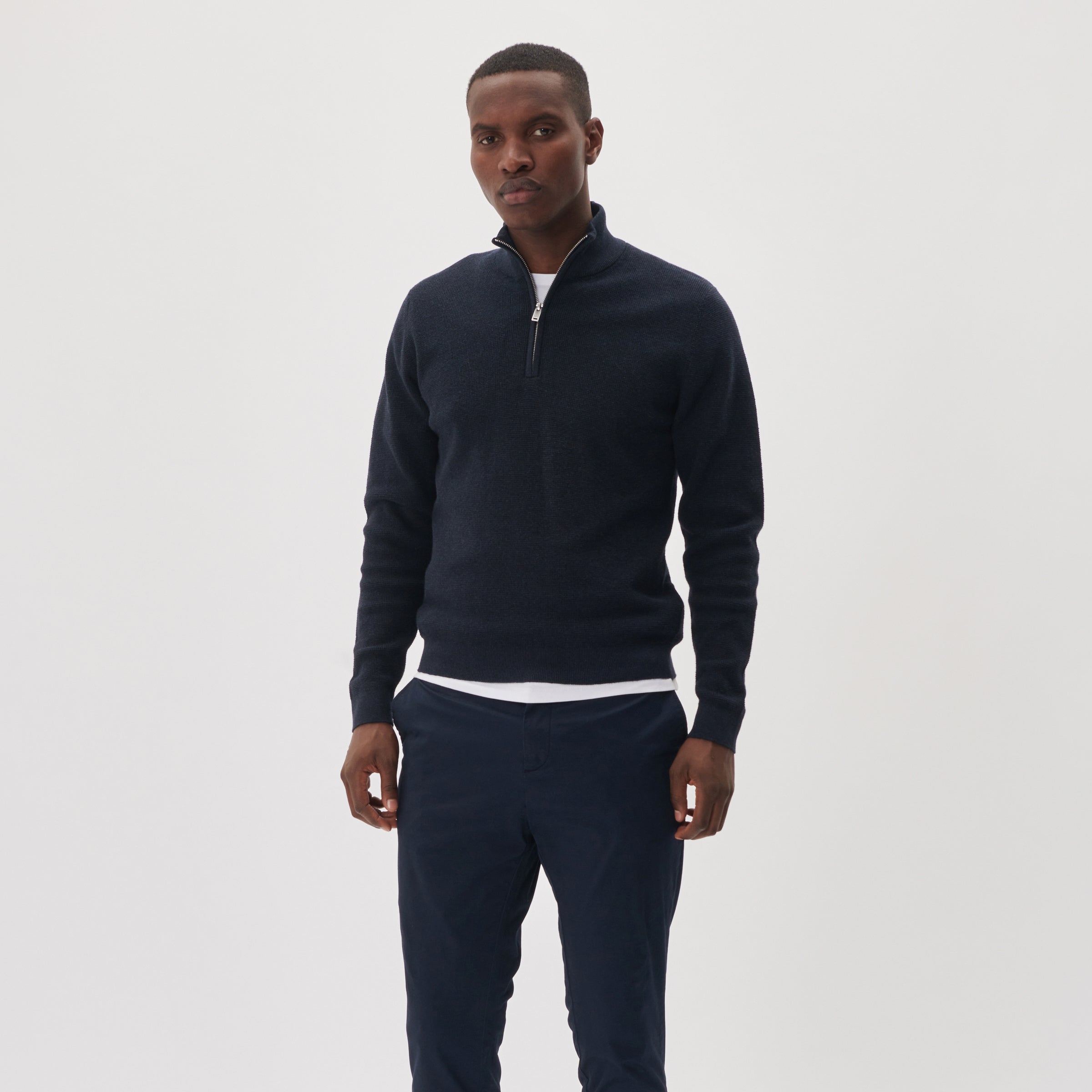 Matinique Lagoon Textured Knit Sweater Navy