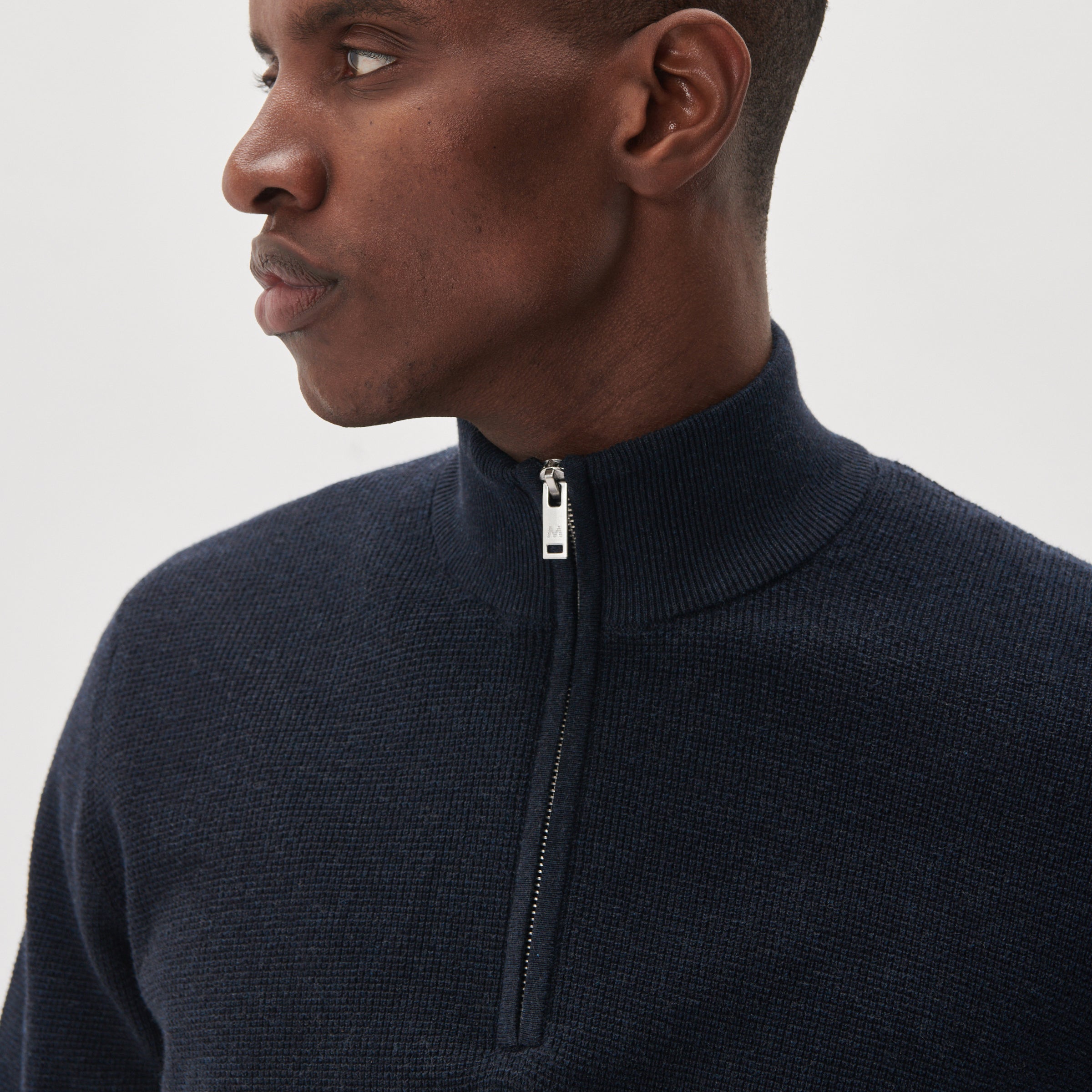 Matinique Lagoon Textured Knit Sweater Navy