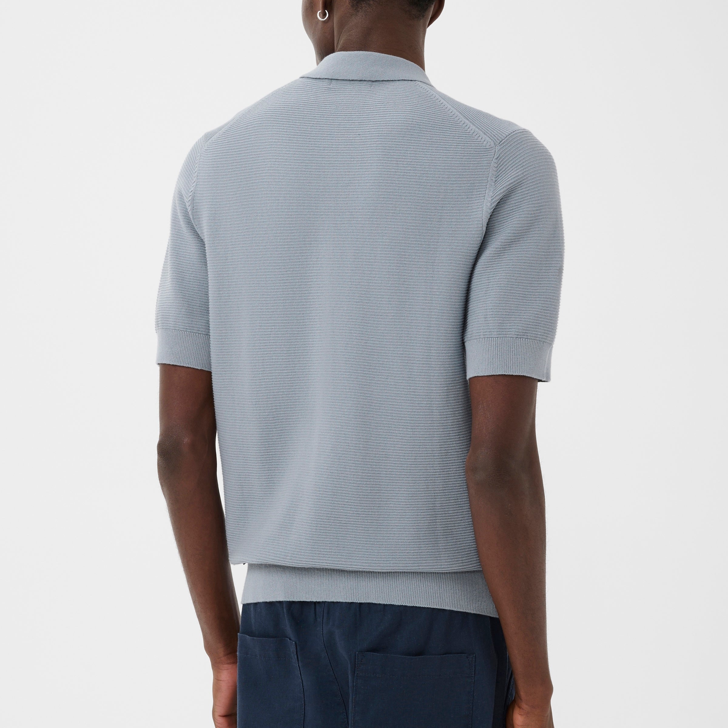 Matinique Textured Knit Polo Shirt Sky