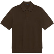 Matinique Textured Knit Polo Shirt Brown