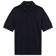 Matinique Textured Knit Polo Shirt Navy