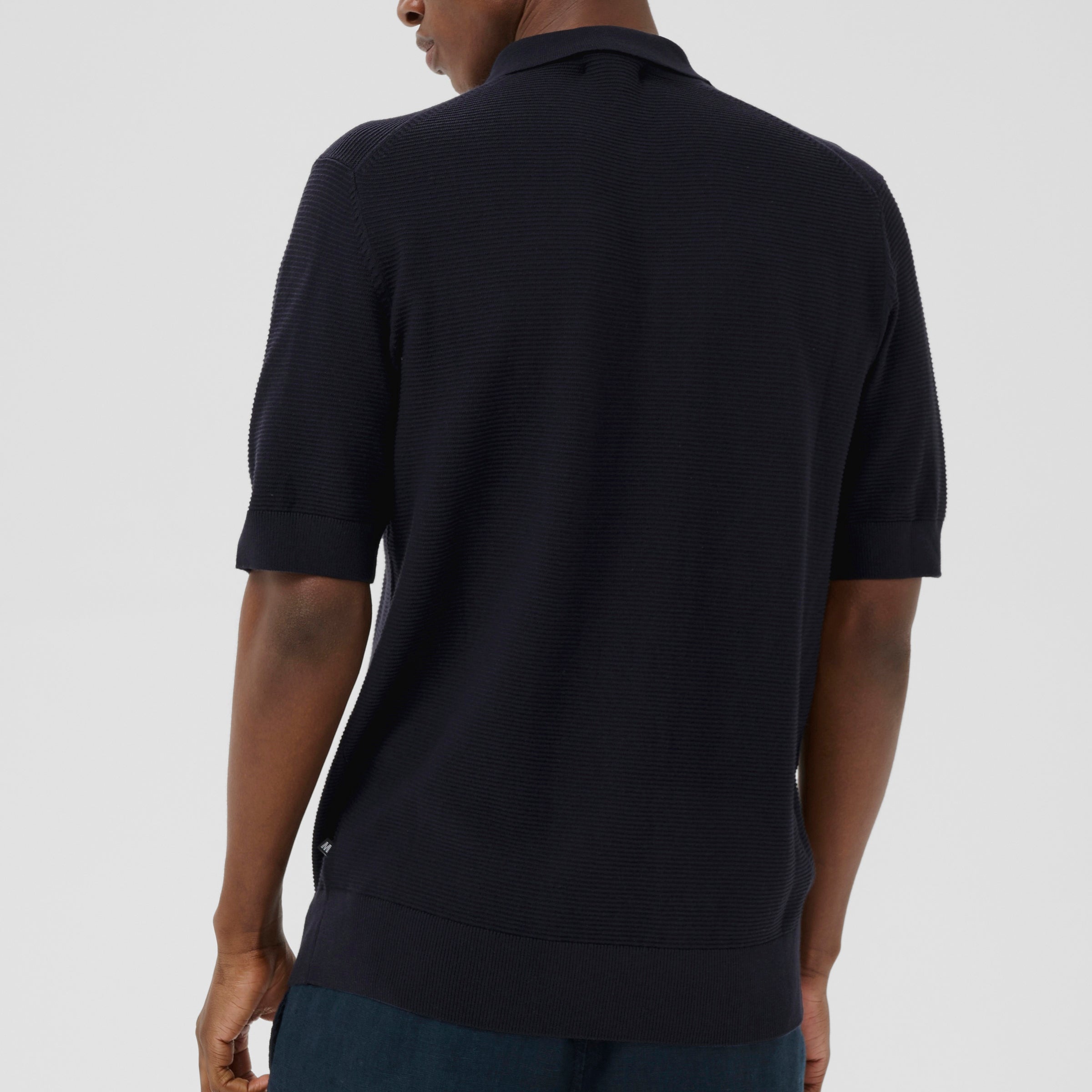 Matinique Textured Knit Polo Shirt Navy