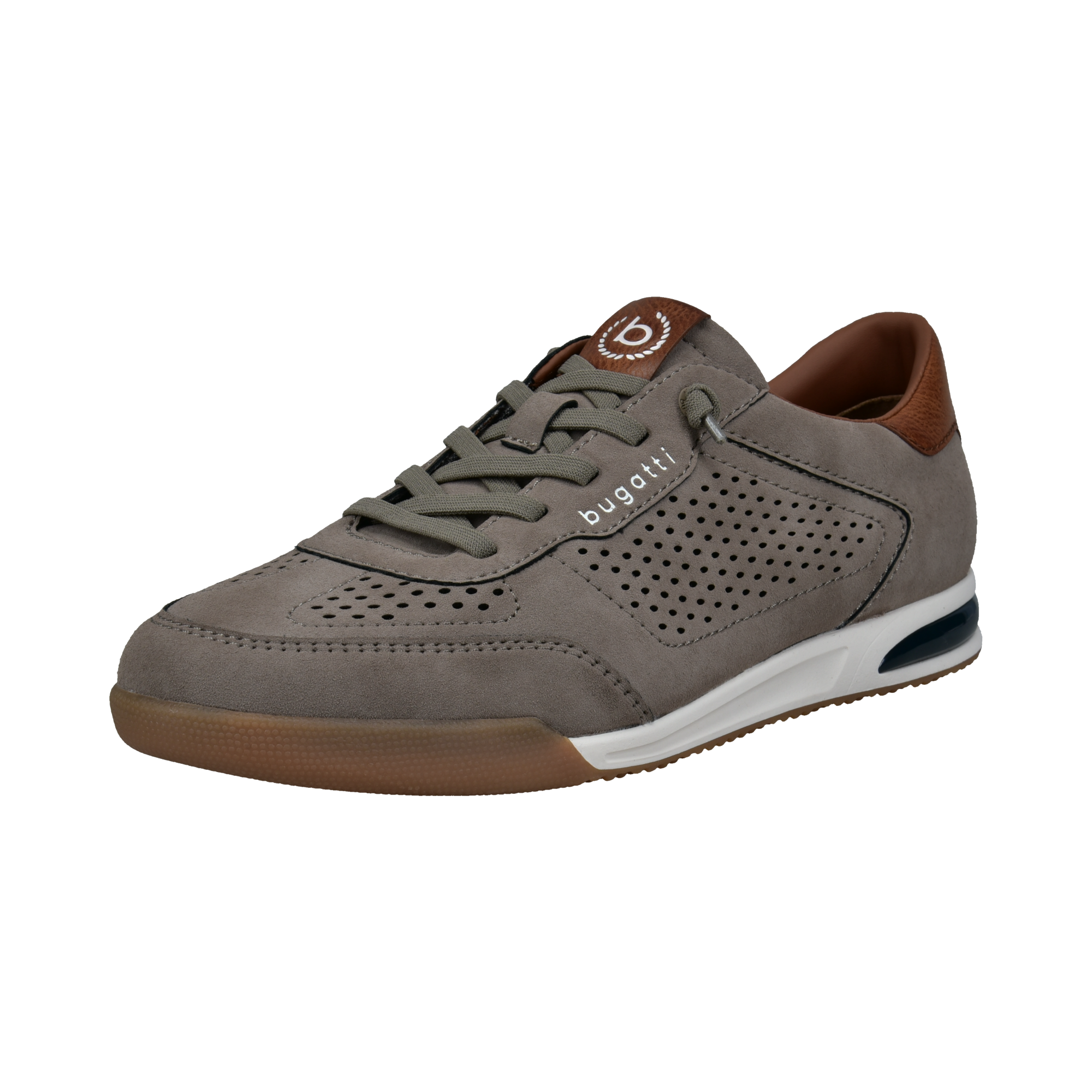 Bugatti Suede Trainers Taupe