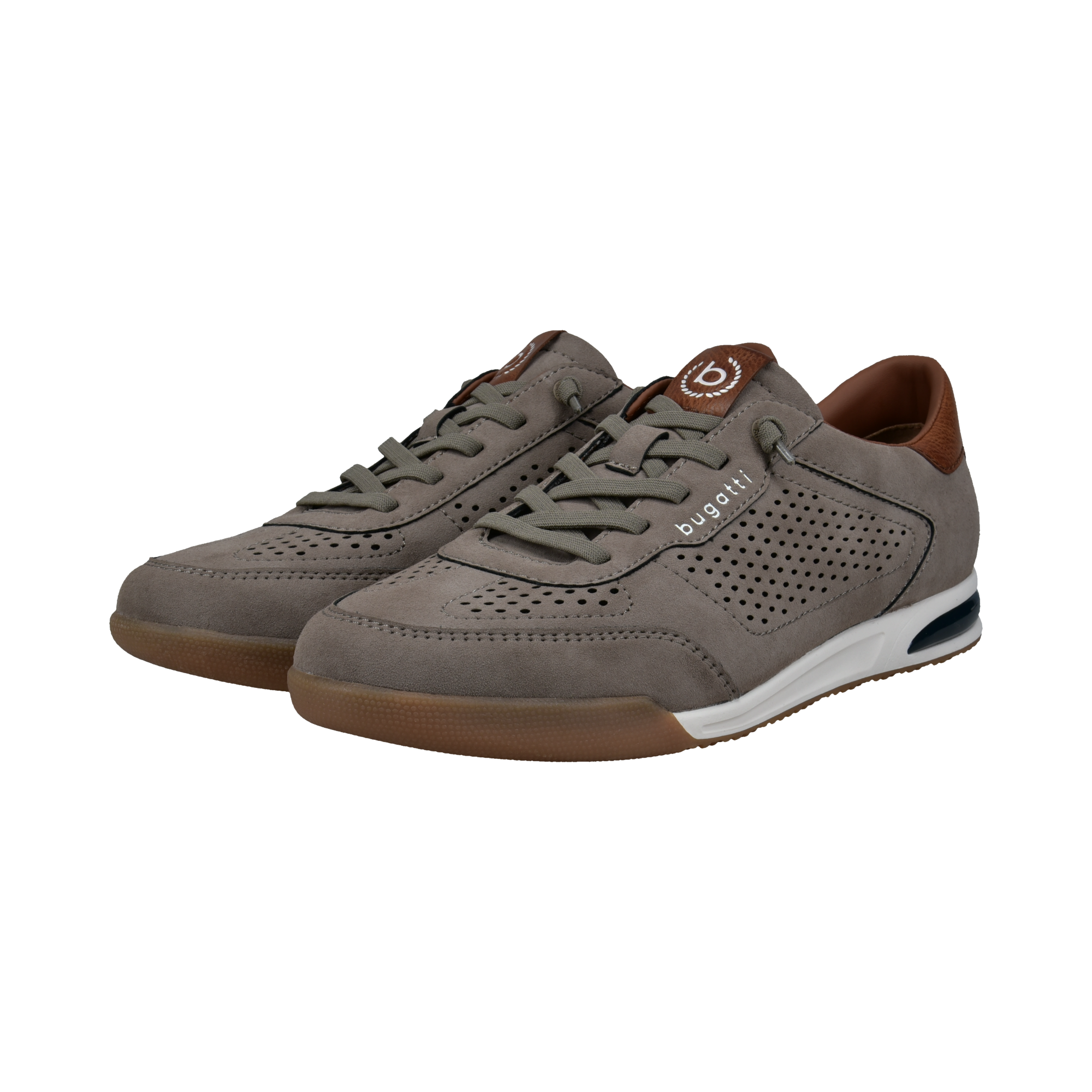 Bugatti Suede Trainers Taupe