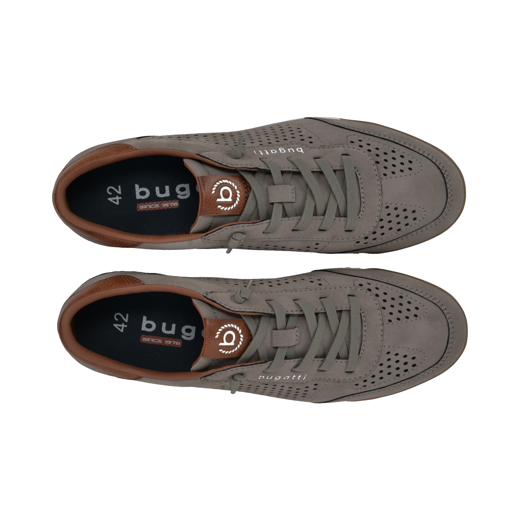 Bugatti Suede Trainers Taupe