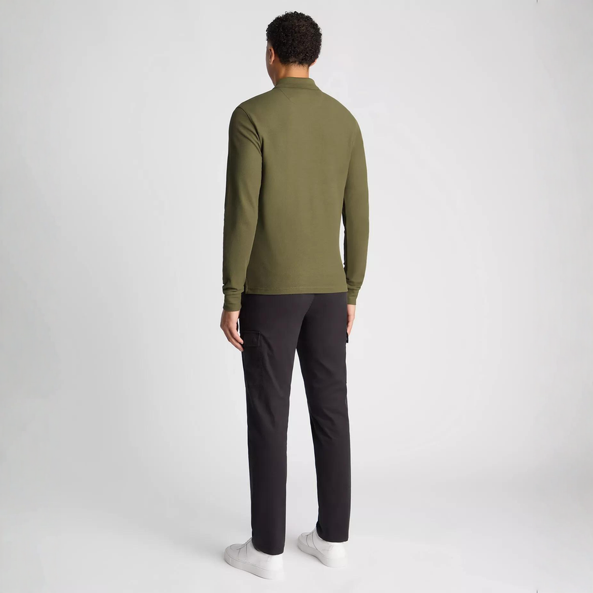 Remus Uomo Long Sleeve Polo Shirt Khaki