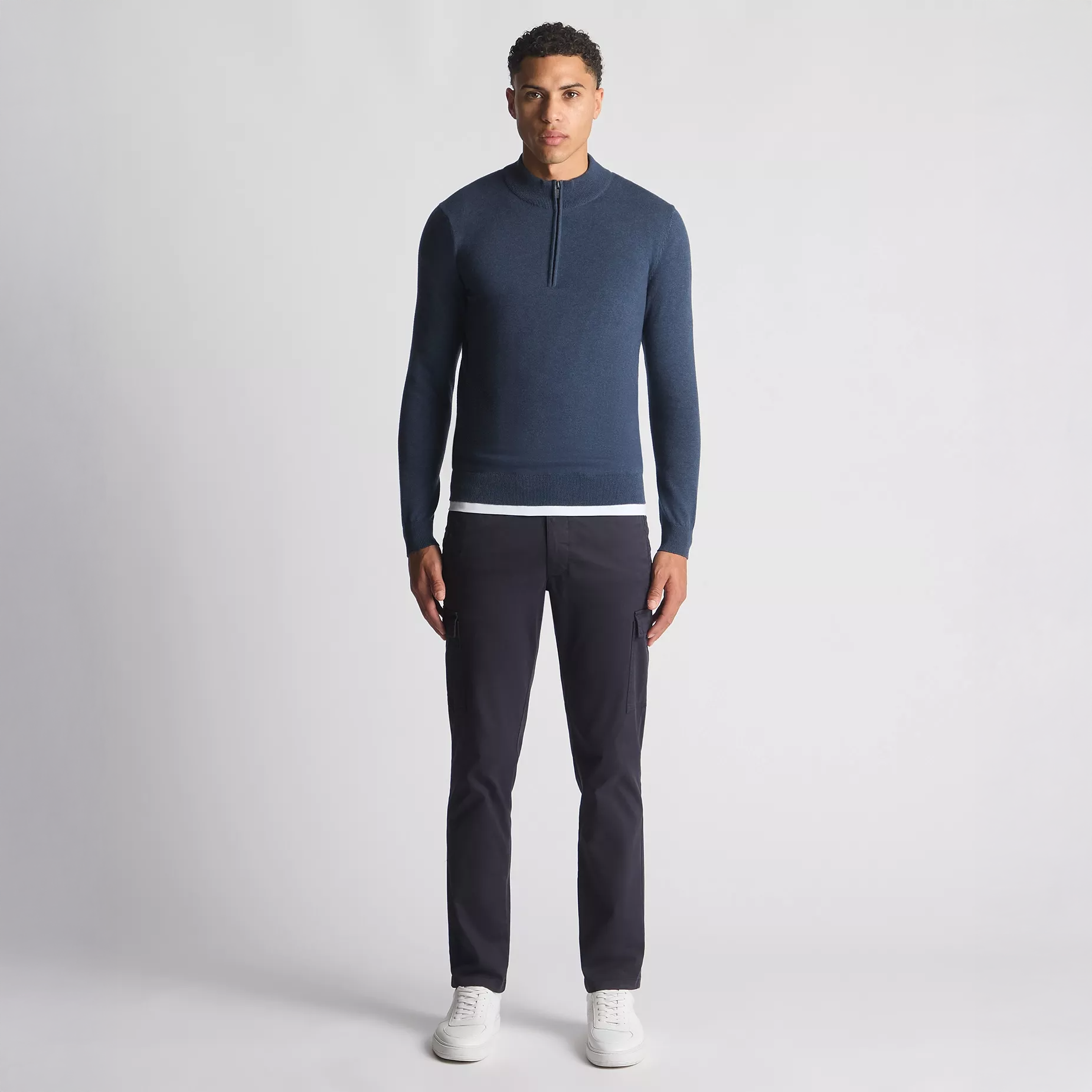 Remus Uomo Quarter Zip Blue