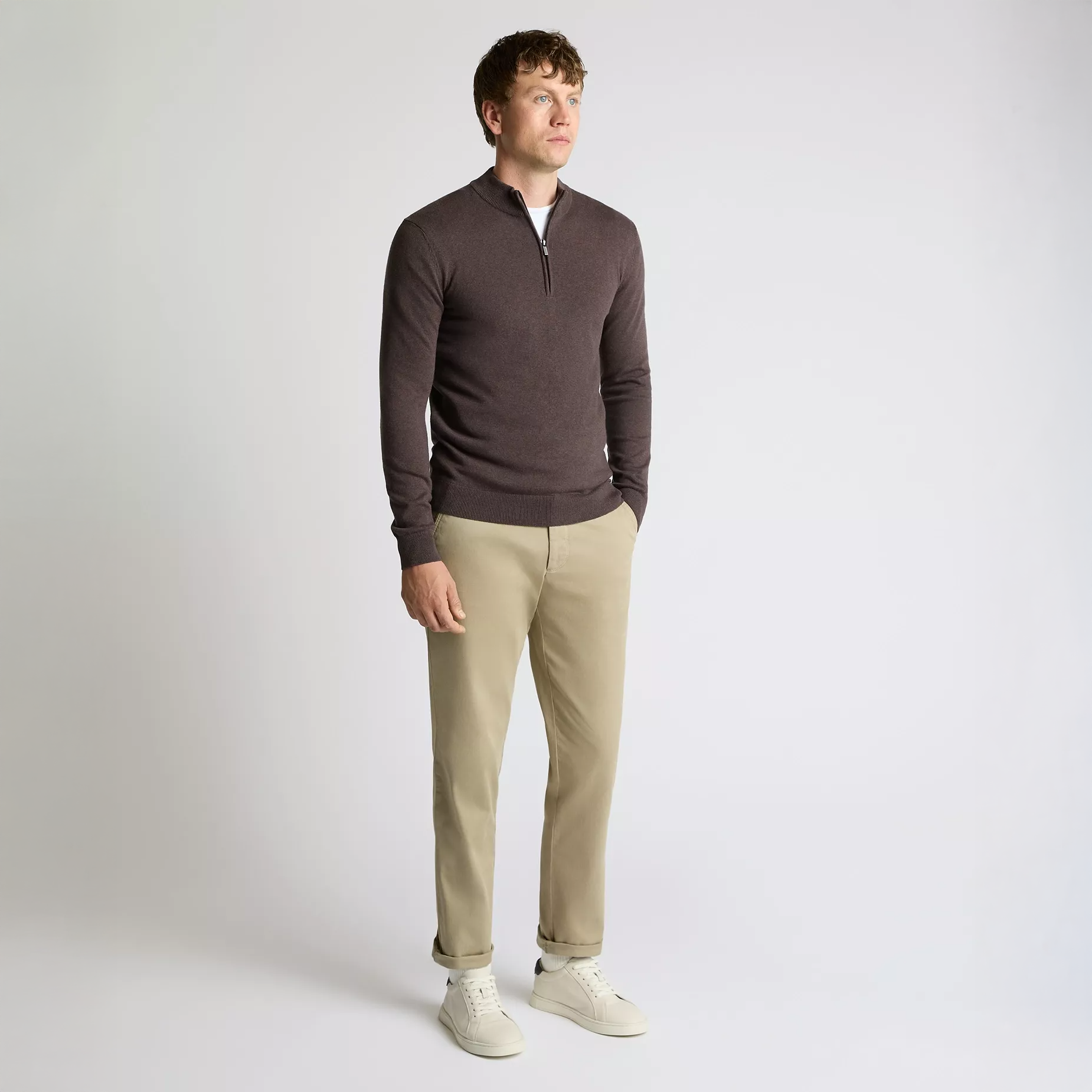 Remus Uomo Quarter Zip Brown