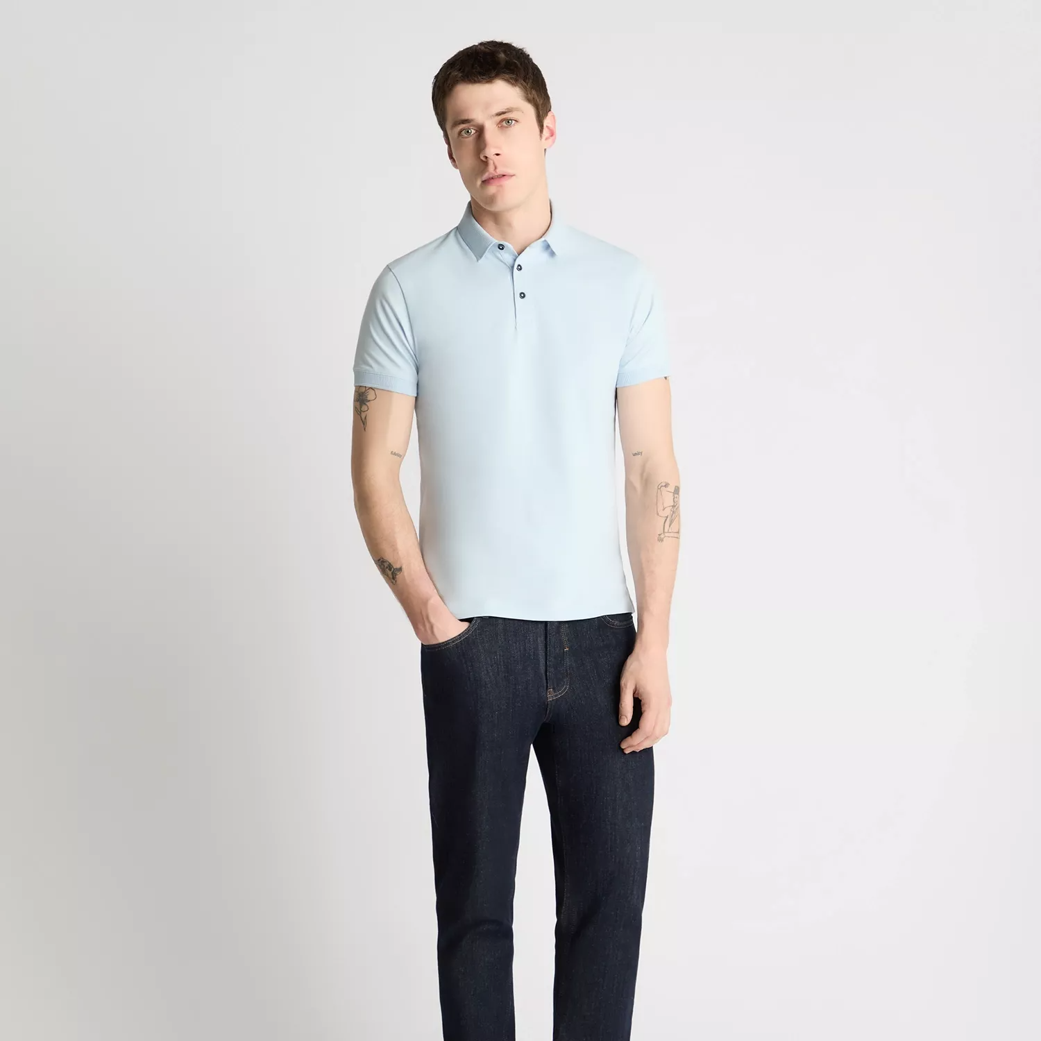 Remus Uomo Cotton Polo Shirt Sky