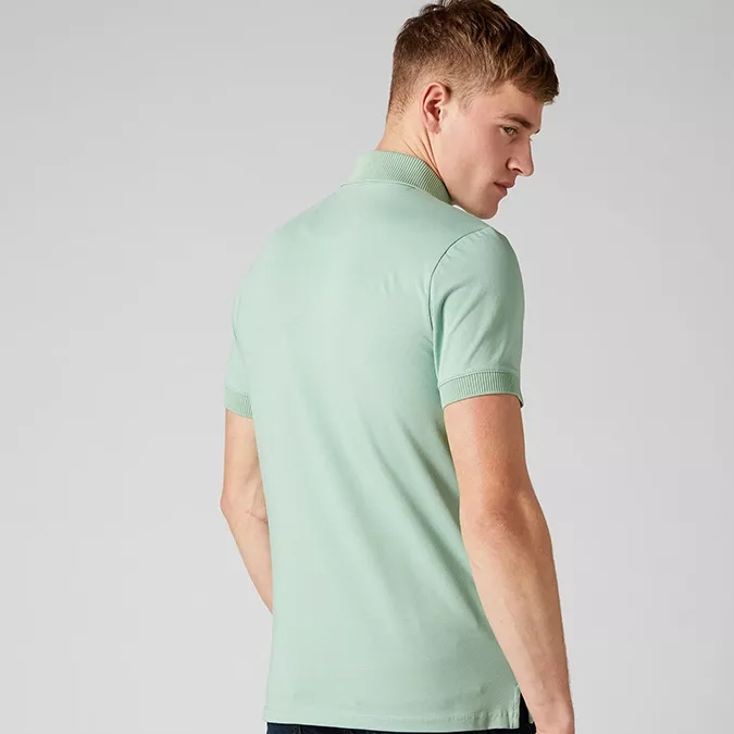 Remus Uomo Ribbed Collar Polo Shirt Sage