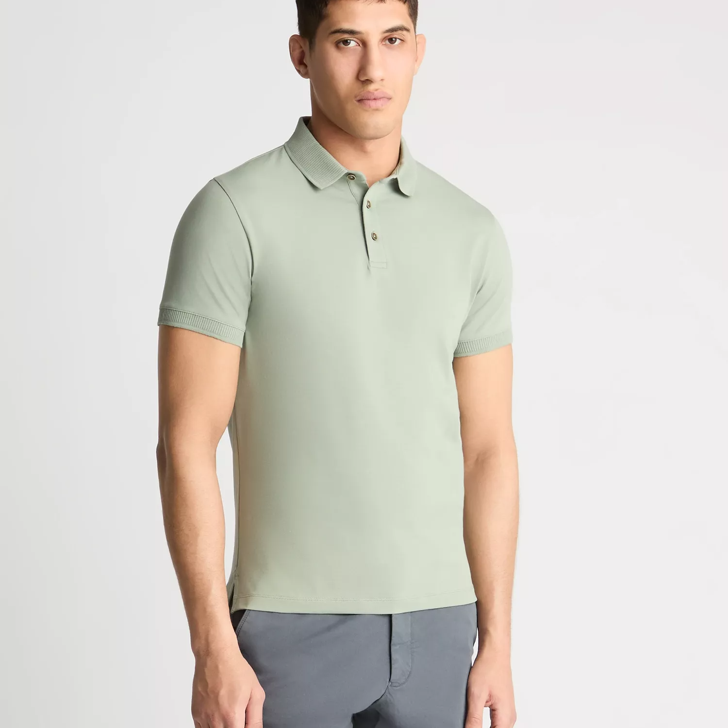 Remus Uomo Cotton Polo Shirt Sage
