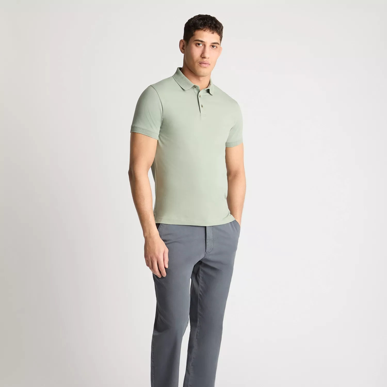 Remus Uomo Cotton Polo Shirt Sage