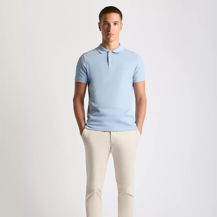 Remus Uomo Cotton Pique Polo Shirt Sky