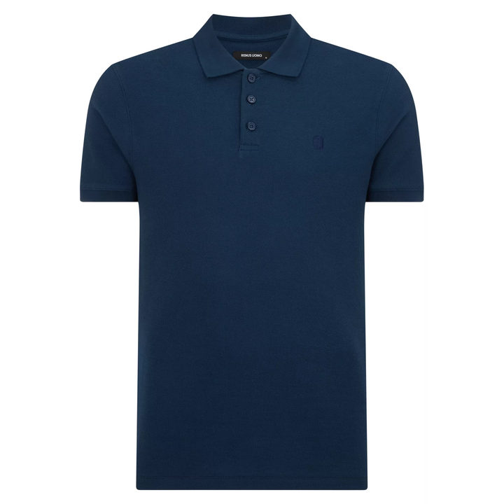 Remus Uomo Cotton Pique Polo Shirt Navy