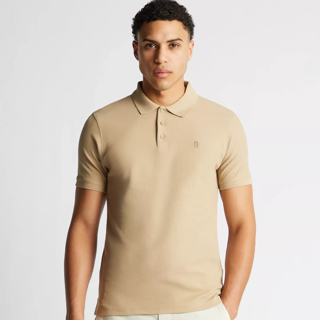 Remus Uomo Cotton Pique Polo Shirt Beige