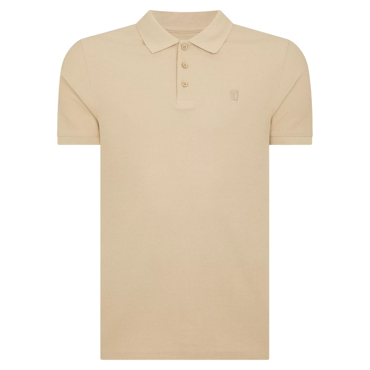 Remus Uomo Cotton Pique Polo Shirt Beige
