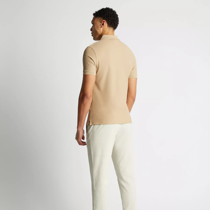 Remus Uomo Cotton Pique Polo Shirt Beige