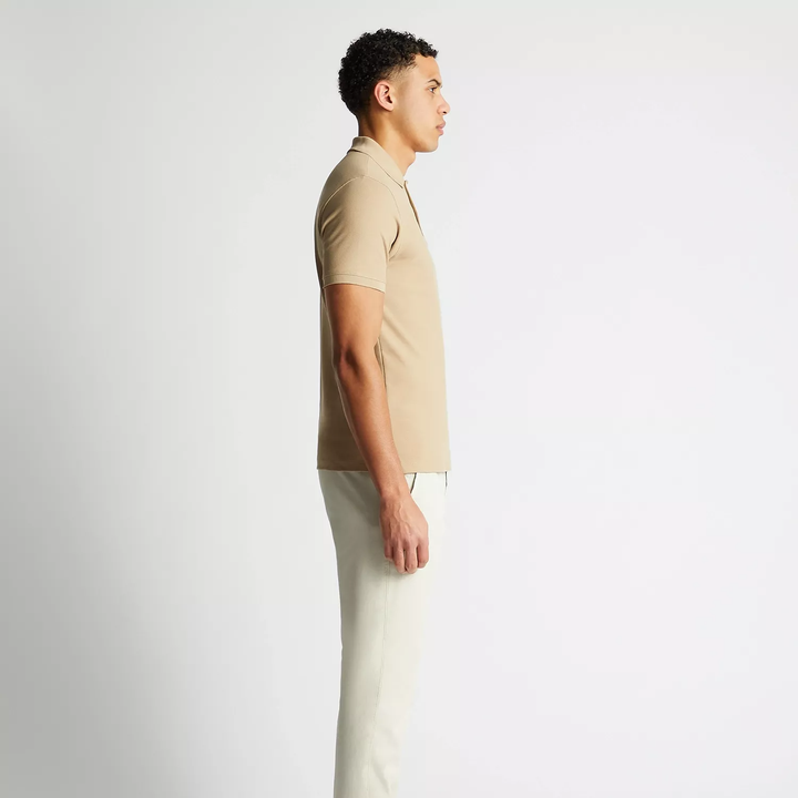 Remus Uomo Cotton Pique Polo Shirt Beige