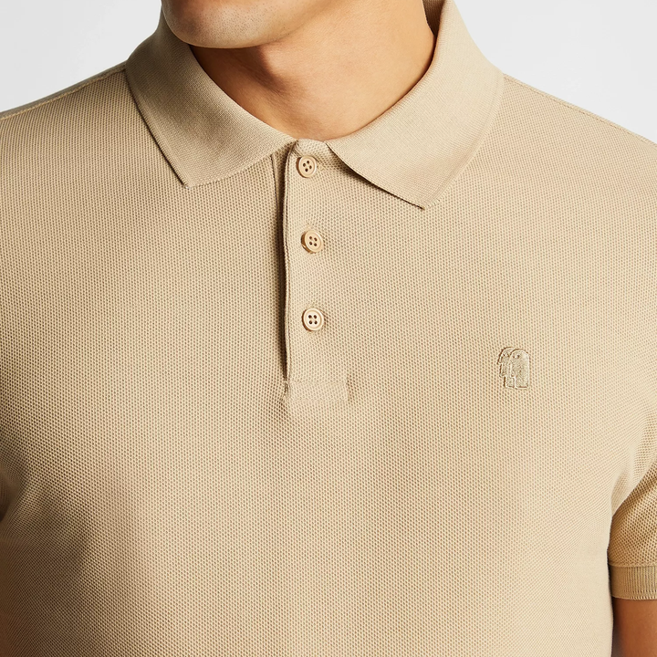 Remus Uomo Cotton Pique Polo Shirt Beige