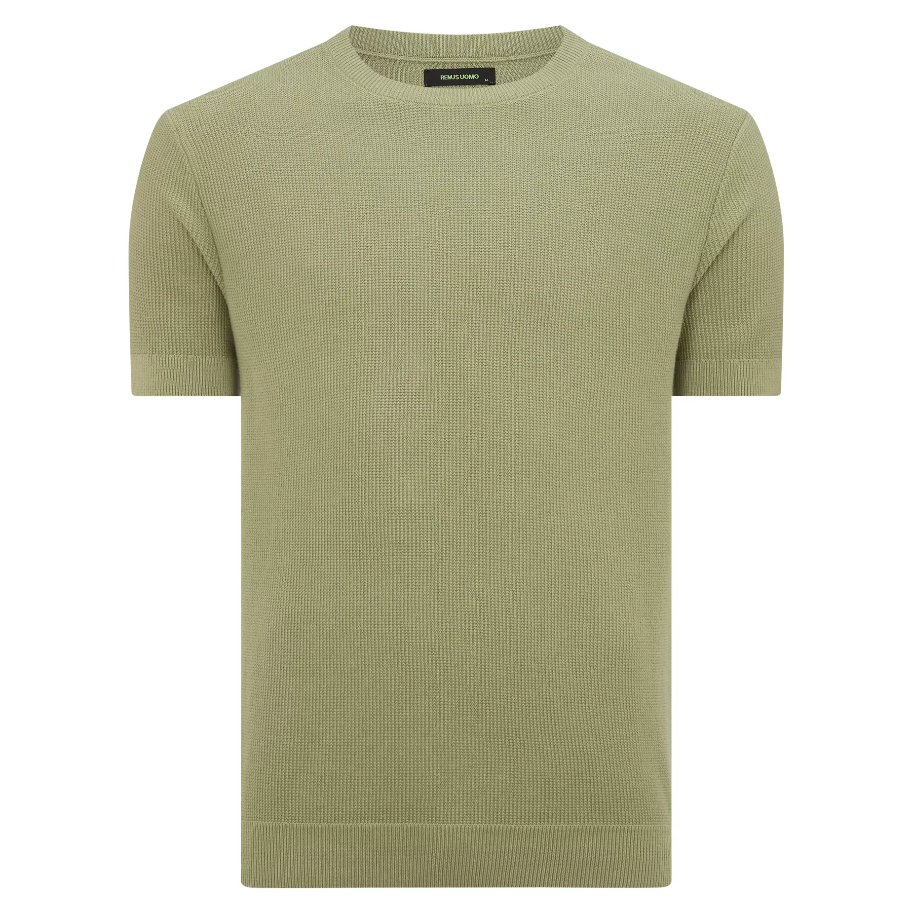 Remus Uomo Waffle Knit T-Shirt Sage