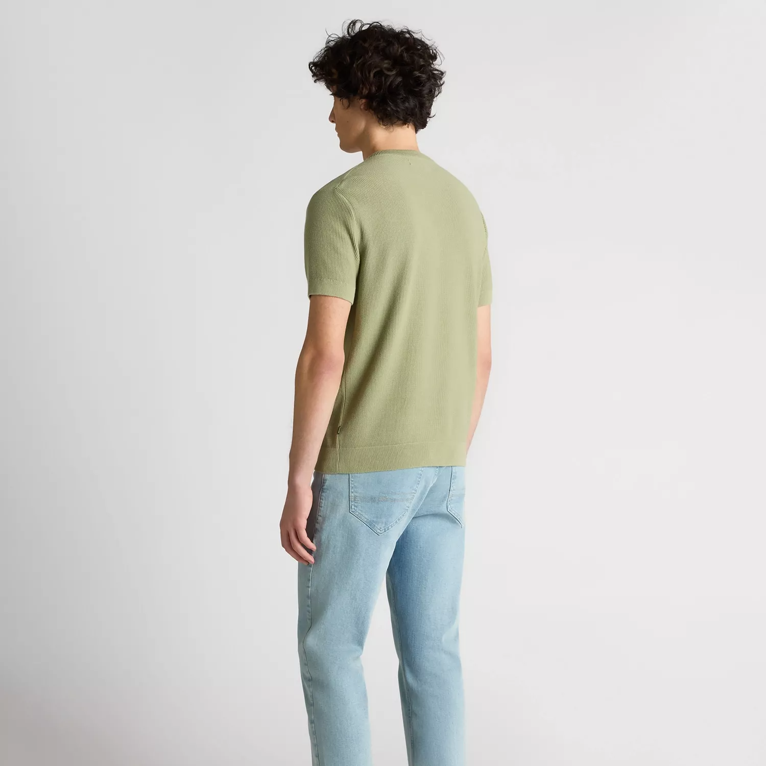 Remus Uomo Waffle Knit T-Shirt Sage