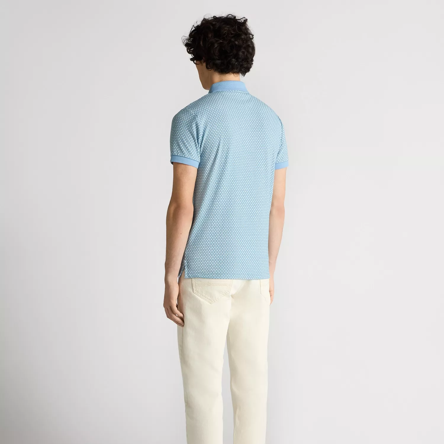 Remus Uomo Basket Weave Polo Shirt Sky