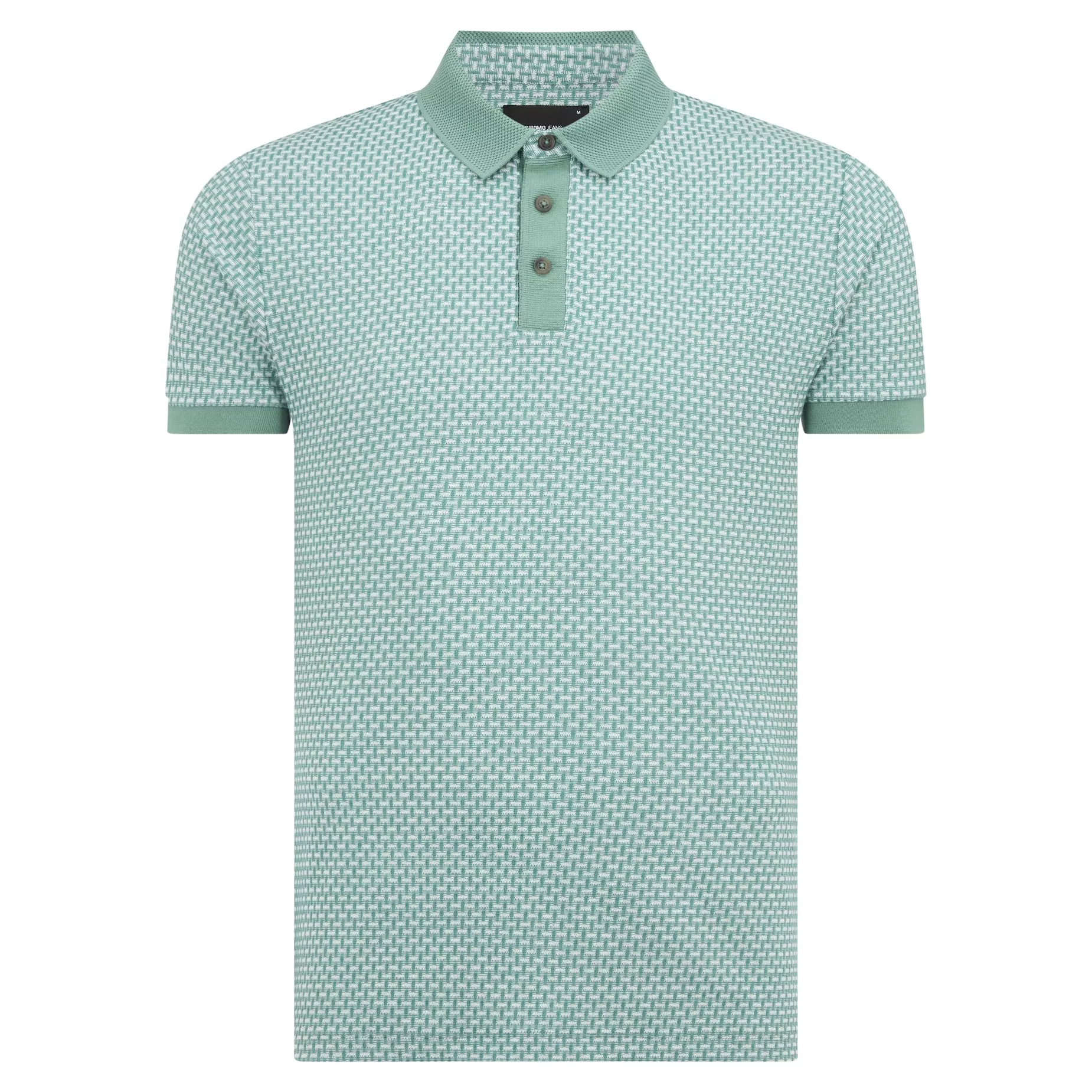 Remus Uomo Basket Weave Polo Shirt Sage