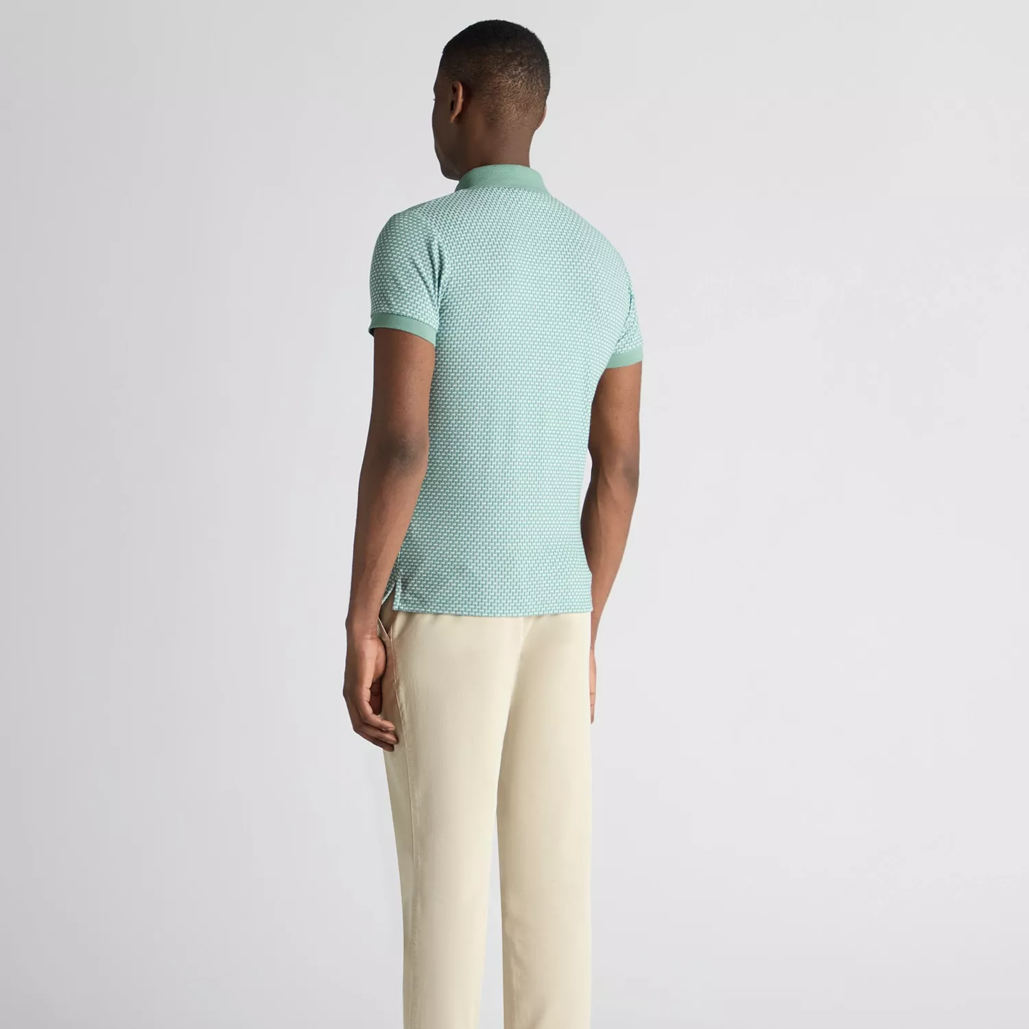 Remus Uomo Basket Weave Polo Shirt Sage