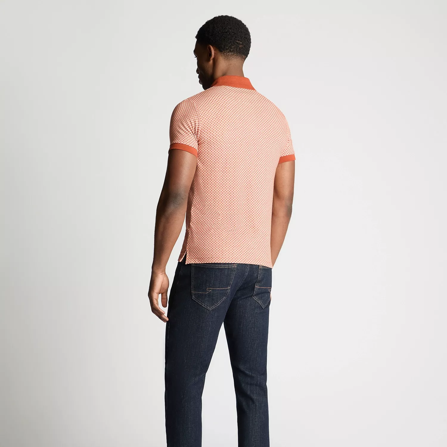 Remus Uomo Basket Weave Polo Shirt Orange