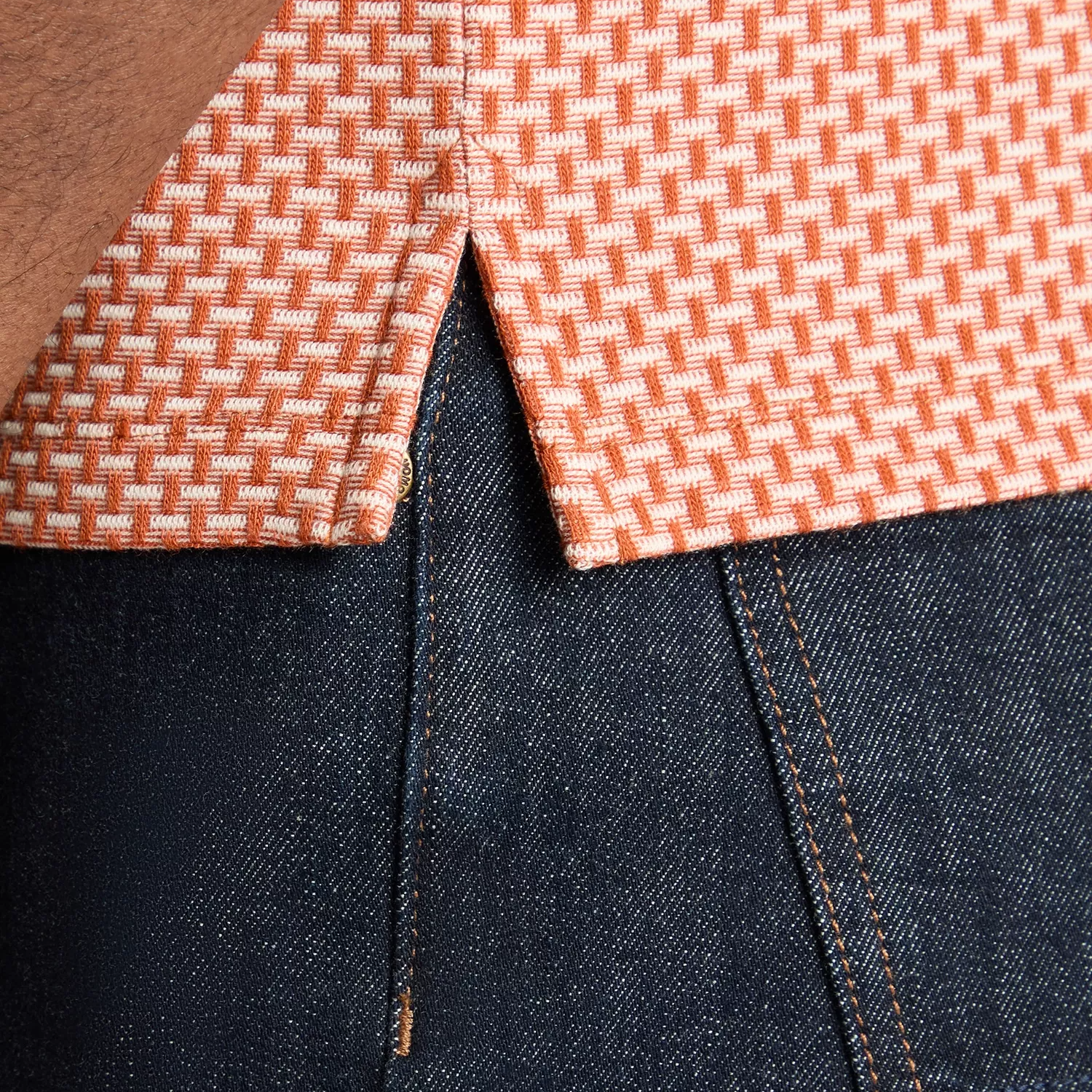 Remus Uomo Basket Weave Polo Shirt Orange