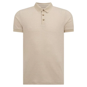 Remus Uomo Basket Weave Polo Shirt Beige