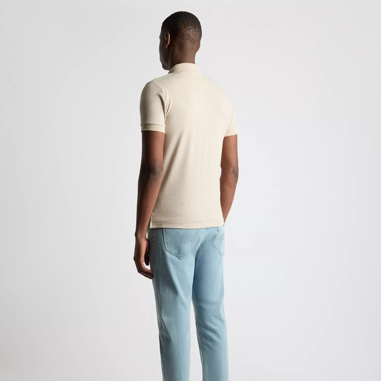 Remus Uomo Basket Weave Polo Shirt Beige