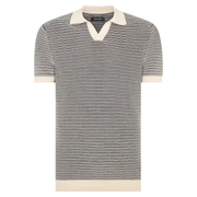 Remus Uomo Knitted Polo Shirt Navy/Cream