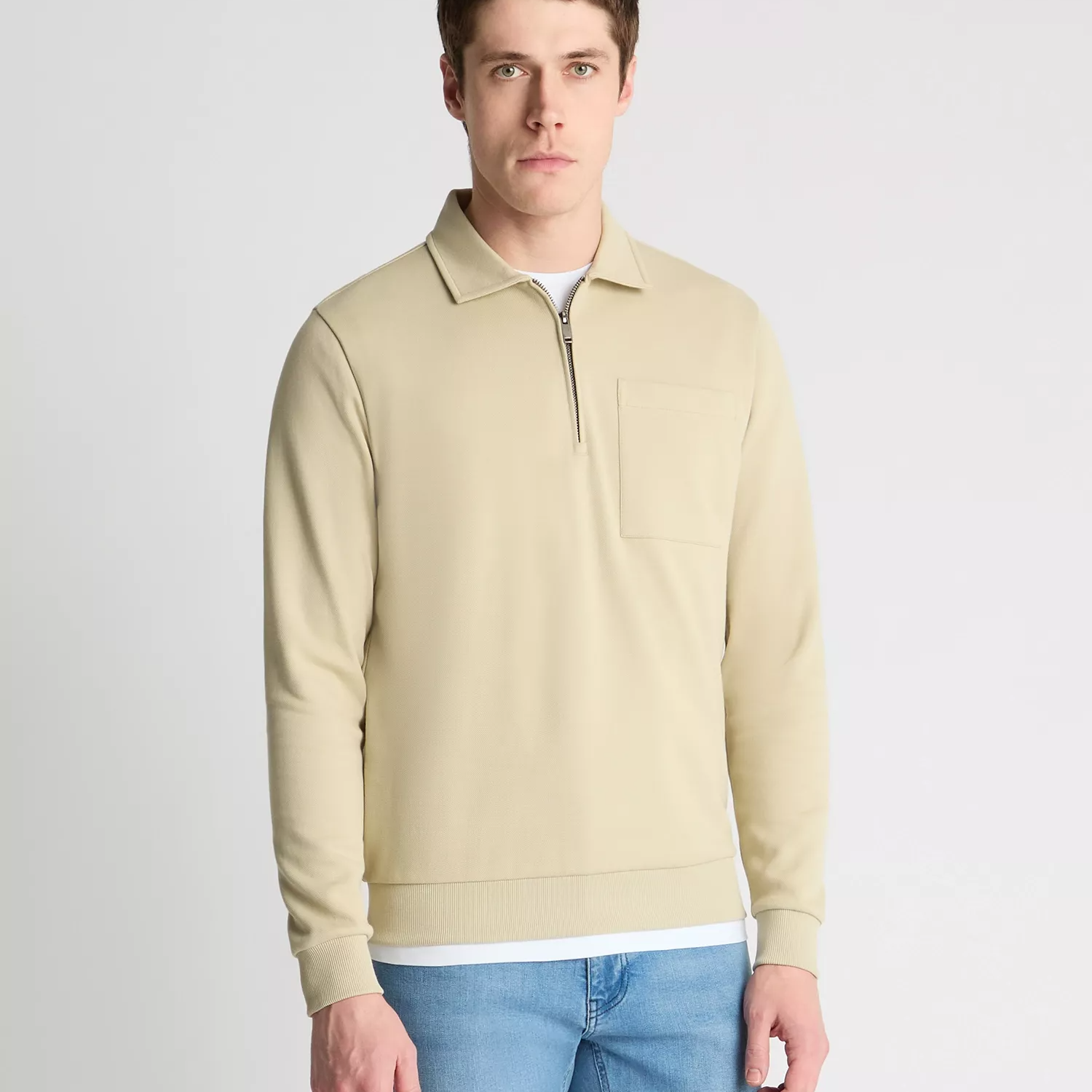 Remus Uomo Rugby Polo Shirt Beige