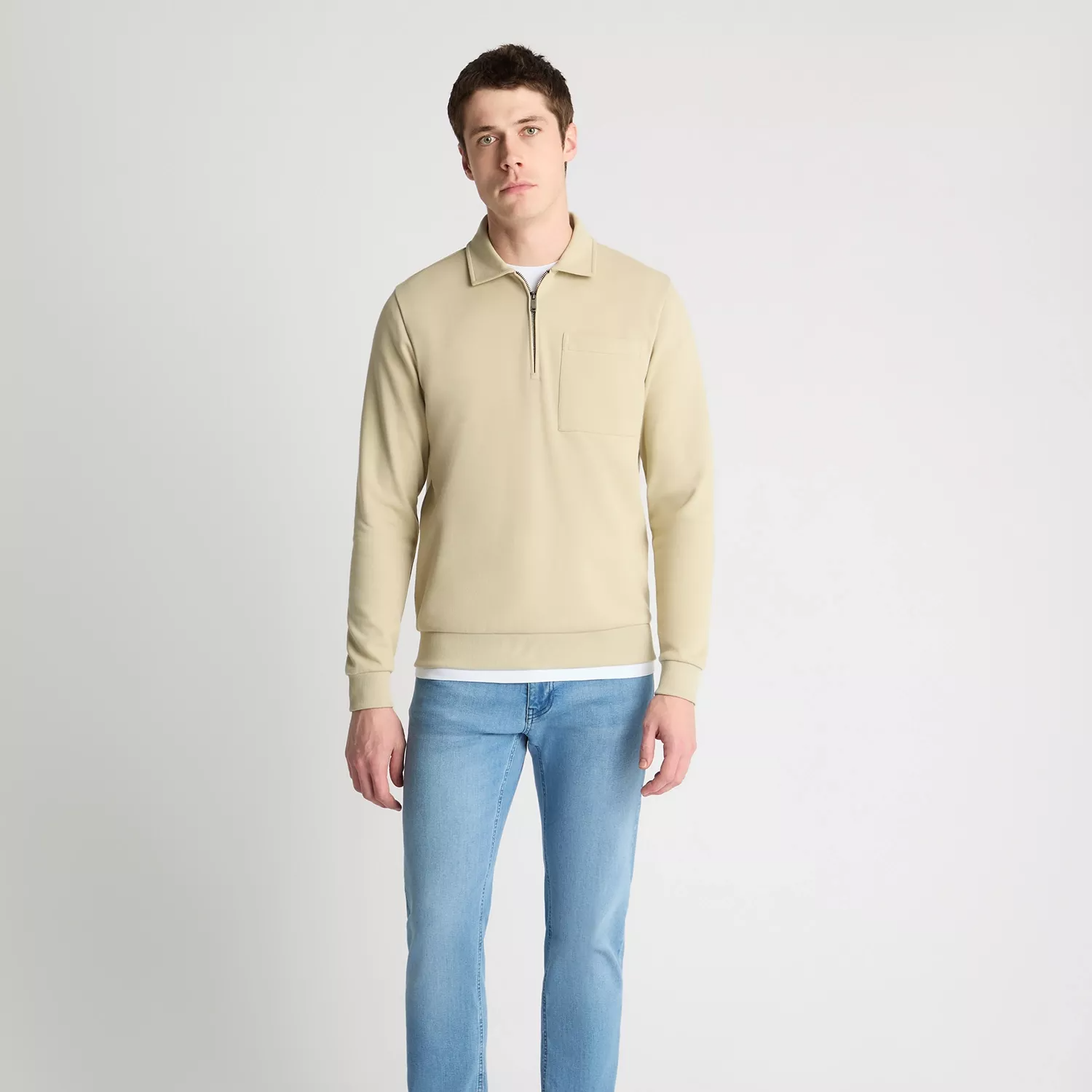 Remus Uomo Rugby Polo Shirt Beige