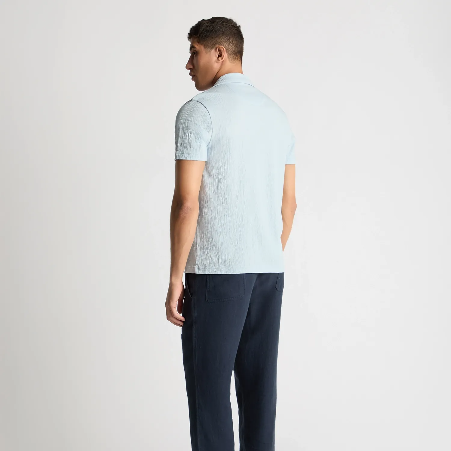 Remus Uomo Cuban Collar Shirt Sky