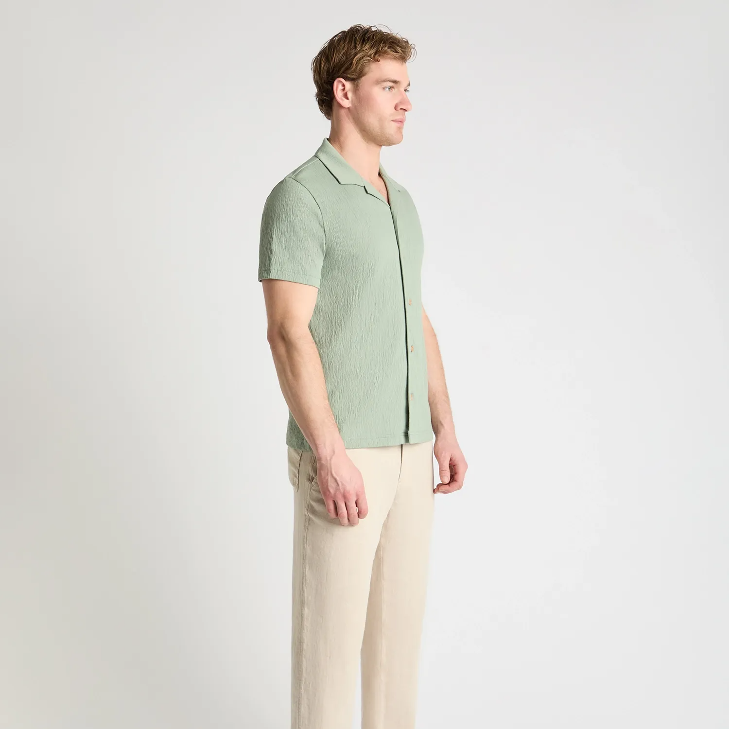 Remus Uomo Cuban Collar Shirt Sage