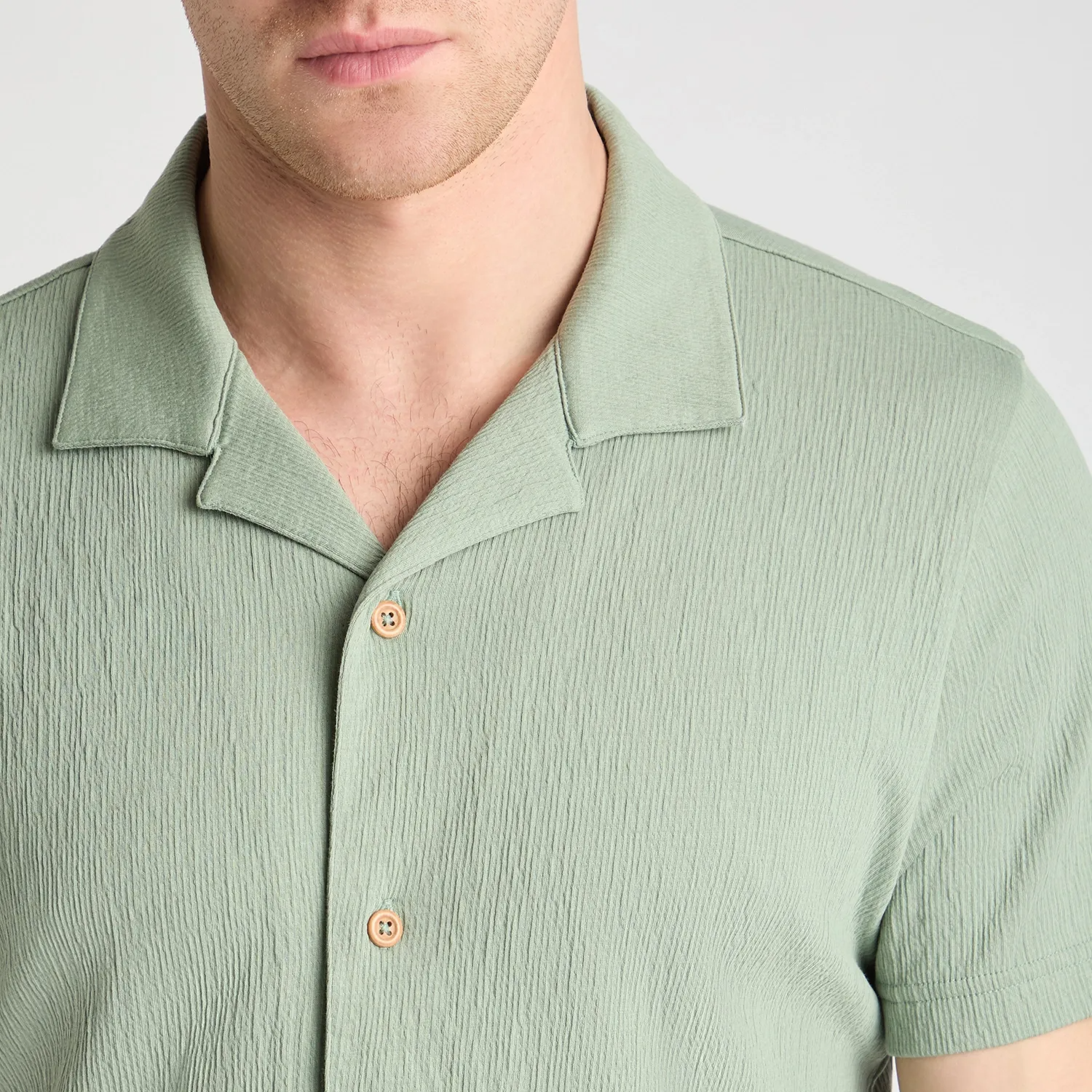 Remus Uomo Cuban Collar Shirt Sage