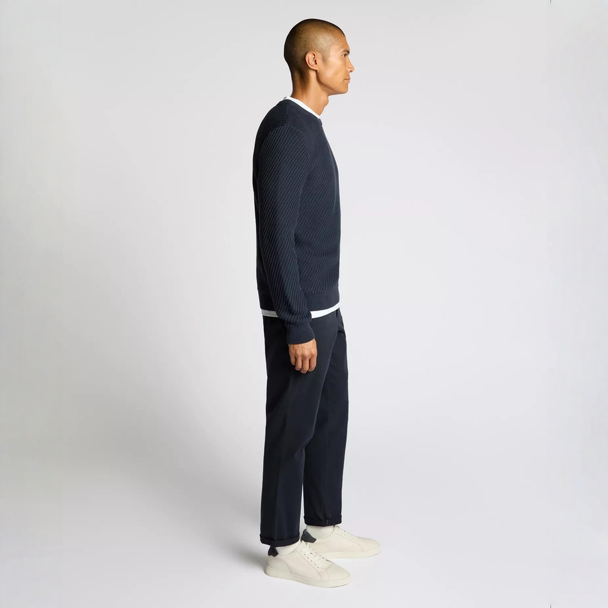 Remus Uomo Pattern Knit Sweater Navy