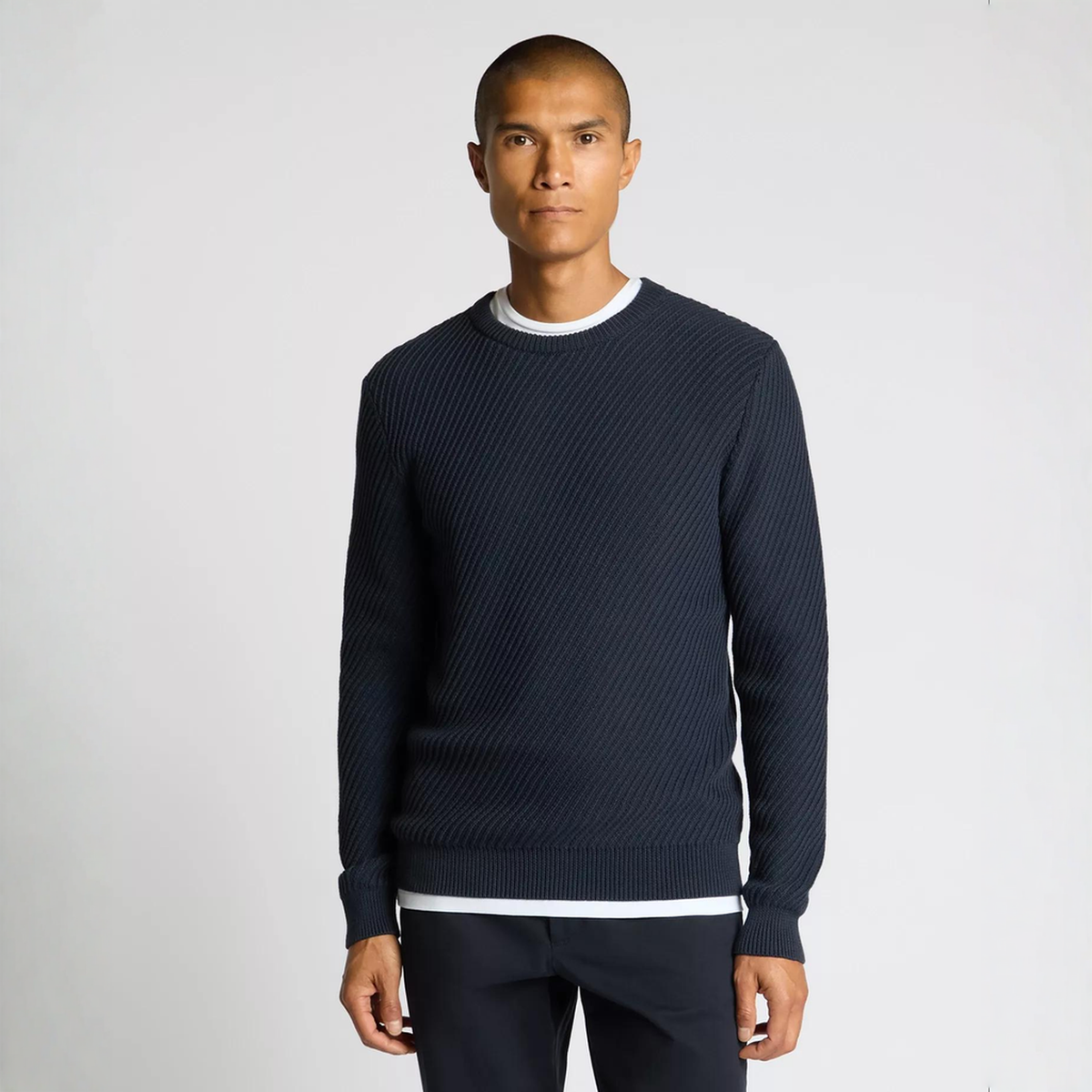 Remus Uomo Pattern Knit Sweater Navy