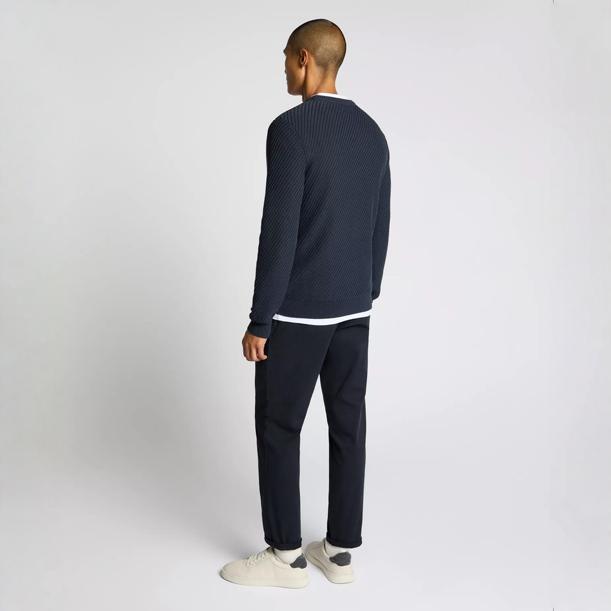 Remus Uomo Pattern Knit Sweater Navy