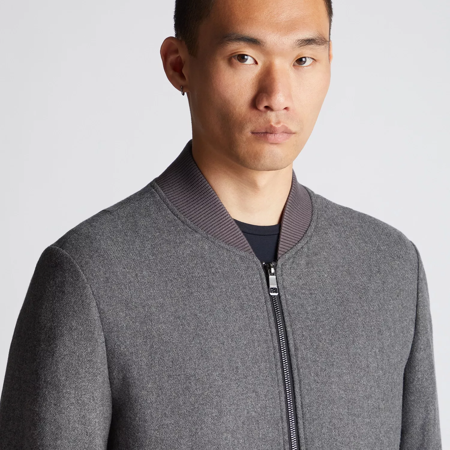 Remus Uomo Flannel Bomber Jacket Grey