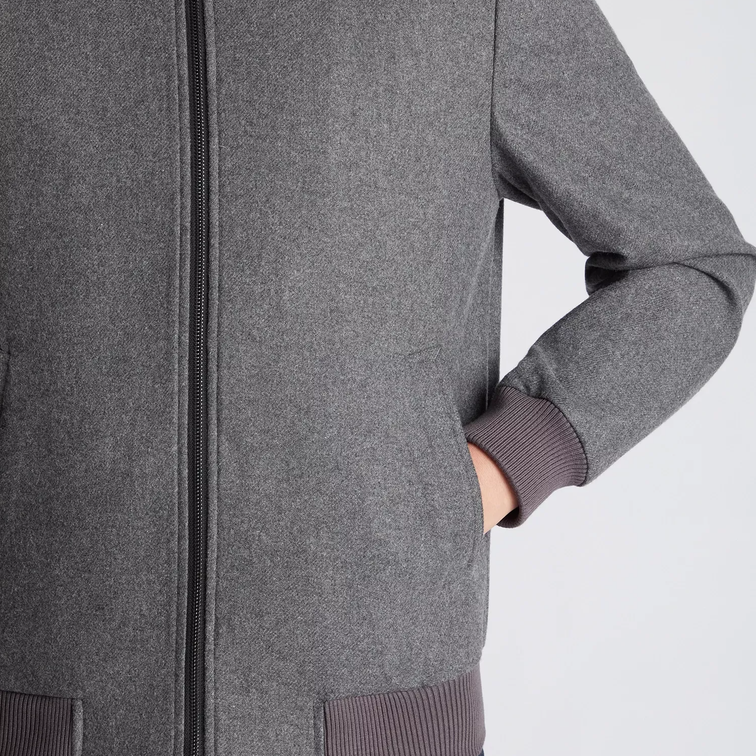 Remus Uomo Flannel Bomber Jacket Grey