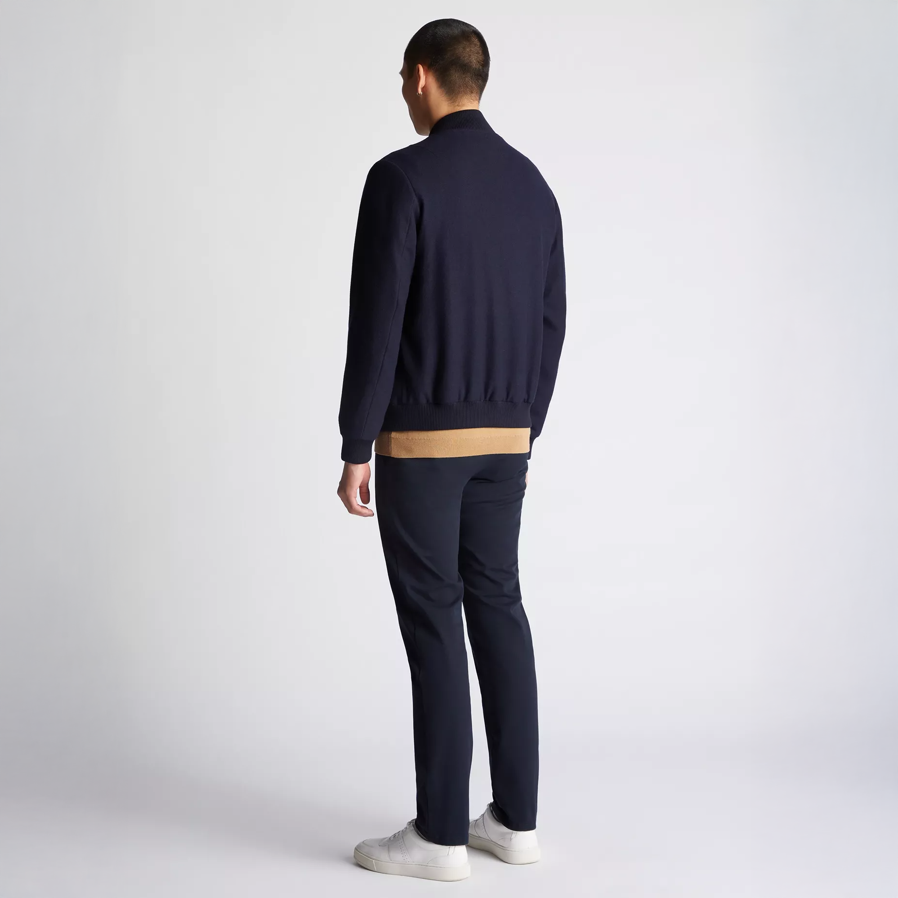 Remus Uomo Flannel Bomber Jacket Navy