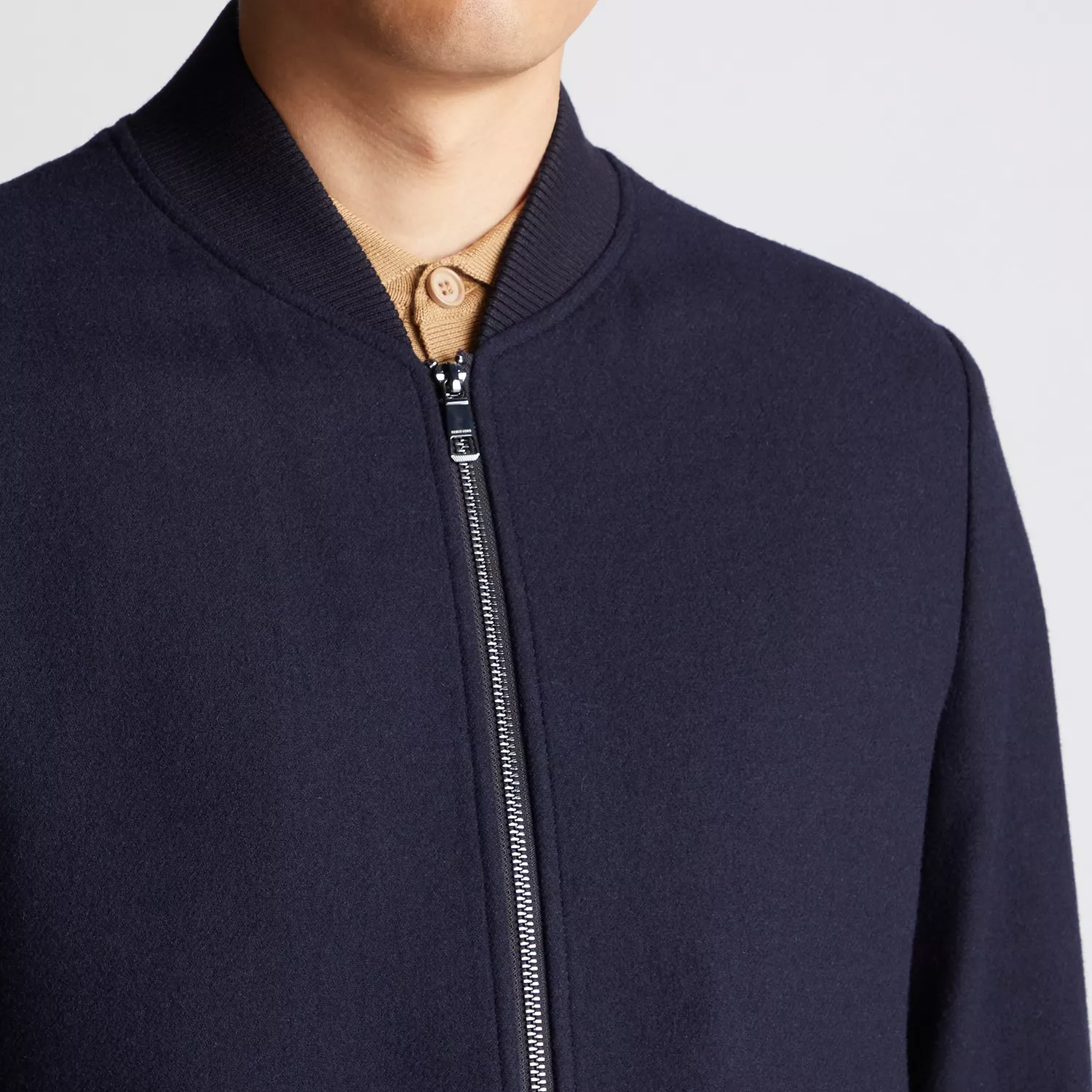 Remus Uomo Flannel Bomber Jacket Navy