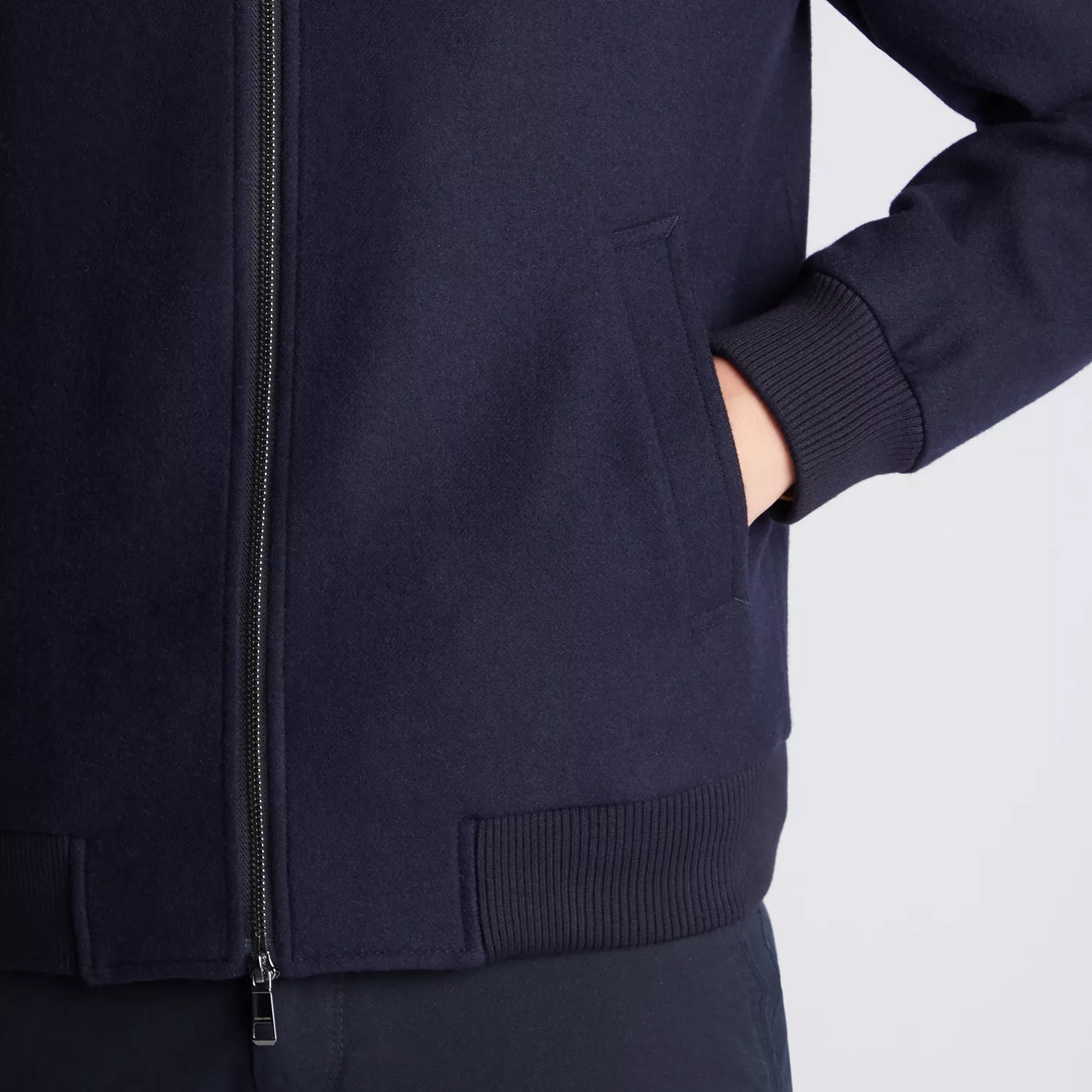 Remus Uomo Flannel Bomber Jacket Navy