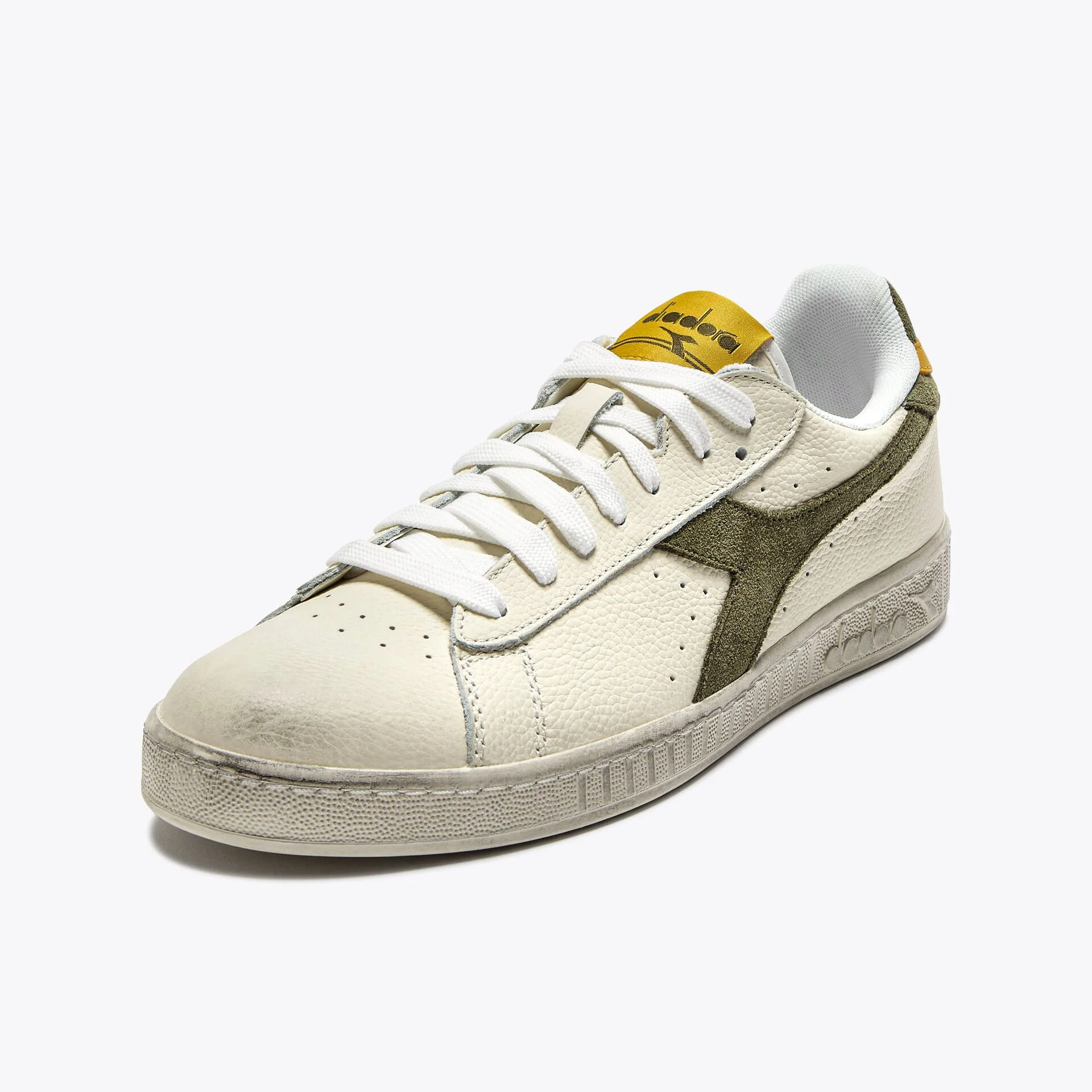 Diadora Game Low Suede Trainers White/Green